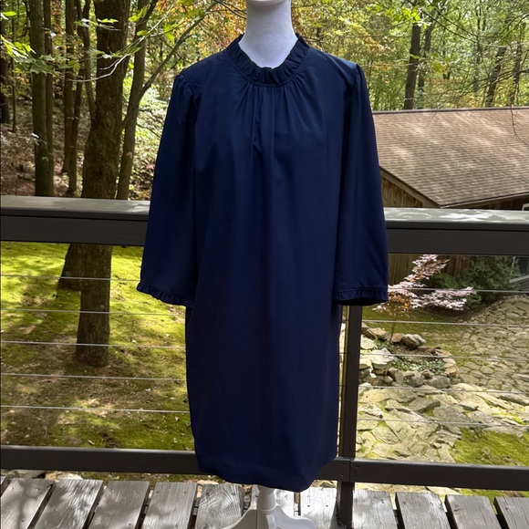 J. Crew Classic Long Sleeve Navy Dress - Picture 1 of 13